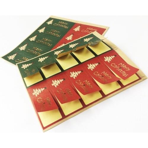 1000 Pcs/lot Merry Christmas Christmas Tree DIY Handmade Gifts box Cookies Bags Envelope Paper Self sticker Stationery