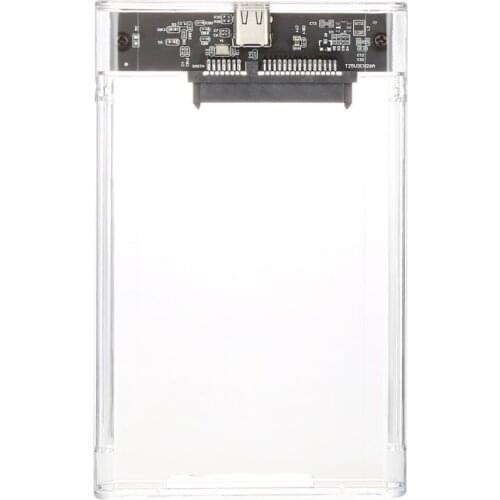 2.5 inch USB 3.1 External Hard Drive Case Transparent USB3.0 Type C Hard Disk Case Tool HDD Enclosure 10Gbps