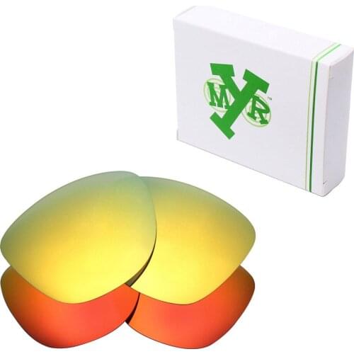 2 Pairs Mryok Anti-Scratch POLARIZED Replacement Lenses for Oakley Frogskins Sunglasses 24K Gold & Fire Red