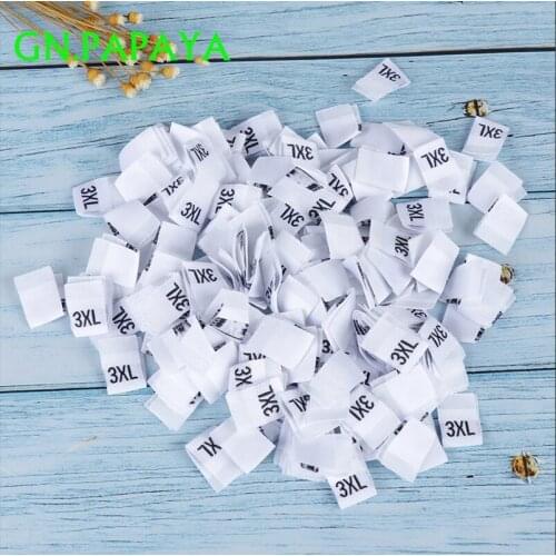 200PCS size tags for clothing shirt white Woven Clothing Size Labels For Garment
