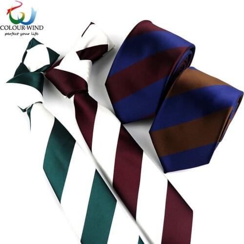 2020 Mens Tie 100% Polyester 7CM Striped Neck Ties Colorful Jacquard Wedding Party Classic Neckwear Gravata