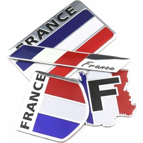 3D Aluminum alloy France Flag Emblem Badge Car Sticker Auto Decals Motorcycle Automobile Accessories For Peugeot Citroen Renault