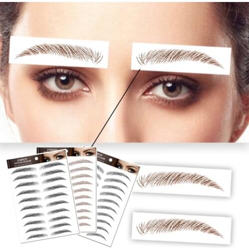 5 Sheet Fake Eyebrow Tattoo Sticker Natural Long Lasting Eyebrows Sticker Waterproof Eyebrow Cosmetics Makeup for Women