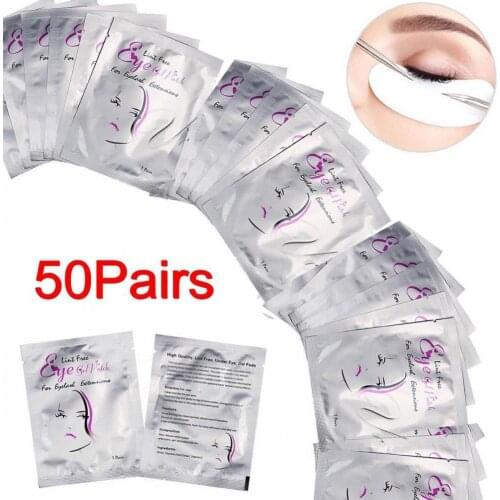 50 Pairs Under Eye Pads Patch Set Lint Free Eyelash Extension Pads Eye Patches Lash Extension Makeup Tools