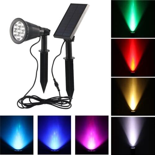 7Color In 1 Set Wall &Landscape Light Solar Spotlight Lawn Flood Light Outdoor Waterproof 7LED Adjustable Light Garden Wall Lamp