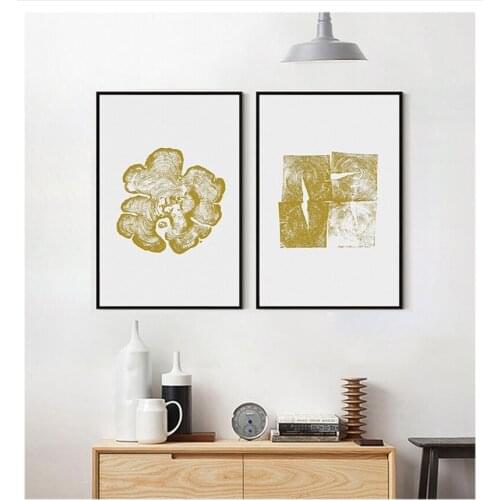 Abstract Golden Annual Rings Canvas Painting Luxurious Print and Poster For Living Room Aisle Watercolor Wall Art Picture Decor