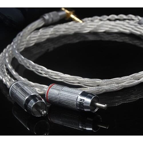 OCC Jack 3.5mm To 2 RCA Audio Cable Male To Male Adapter for Ipod Mp3/4 CD Player Mobile Phone CD Amplifier