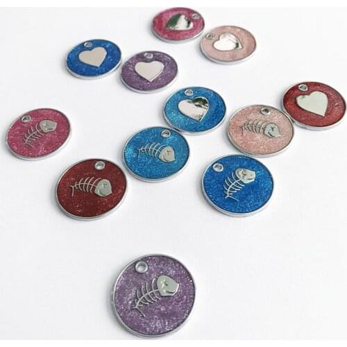 Dog Tags Engraved Puppy Pet ID Name Dog Collar Tag Pendant Pet Accessories Random Color