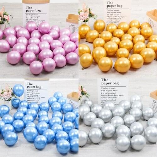 20 Pc /Lot 12inch Shiny Metal Pearl Latex Balloons Pink Silver Blue Wedding Happy Birthday Decorations Baby Shower Helium Globos