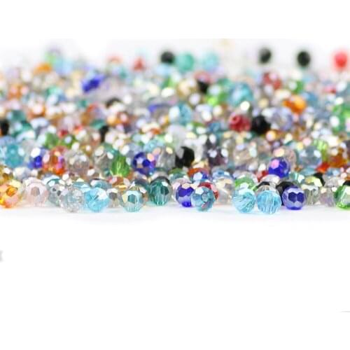 HGKLBB 100pcs Faceted Football Austrian crystal beads 4mm Round Loose Glass beads for jewelry making bracelet Needlework diy