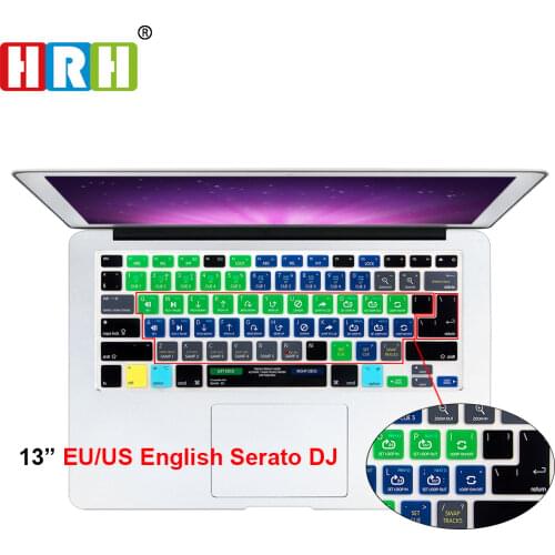 HRH Serato DJ Functional Shortcut Hotkey Silicone Keyboard Cover Skin for Macbook Air Pro Retina 13 15 17 Release Before 2016