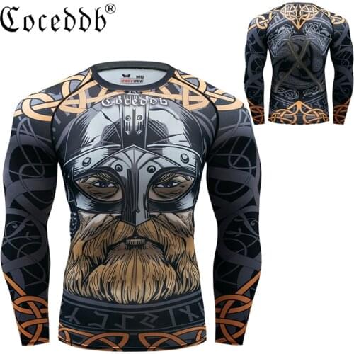 Brand New Hot Sale Fitness Compression Shirt Men Anime Bodybuilding Long Sleeve Crossfit 3D Rash Guard T Shirt MMA BJJ Tops Tees