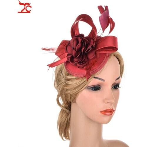 Fascinator Caps Ladies Wedding Evening Party Headband Flower Hat Feather Floral Hair Accessories Handmade