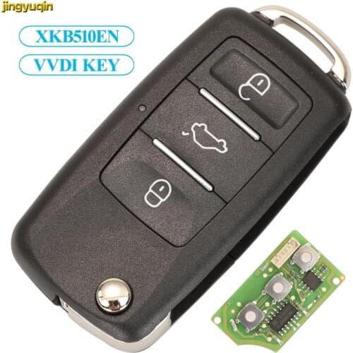 Jingyuqin 5pcs XKB510EN VVDI2 Mini Key Tool For VW Volkswagen Type Wire VVDI Xhorse Remote Flip Car Key Control Universal 3 BTNS