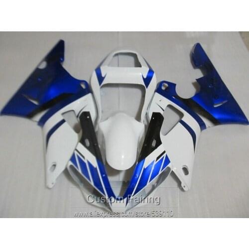Aftermarket body parts fairing kit for Yamaha YZFR1 00 01 blue white fairings set YZF R1 2000 2001 LK13