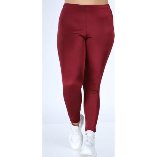 Lir Women Large Size Leggings Burgundy L2325