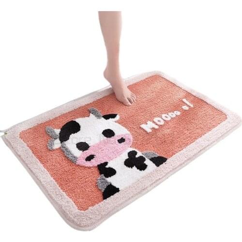 Cartoon floor mat water absorbing bathroom household floor mat kitchen toilet bedroom water absorbing non slip mat