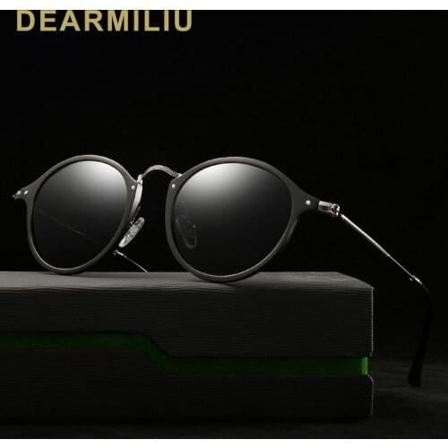 DEARMILIU Aluminum magnesium Frame Mens Sunglasses Polarized Round Sun Glasses Men Eyewear Accessories For Women UV400 Lens