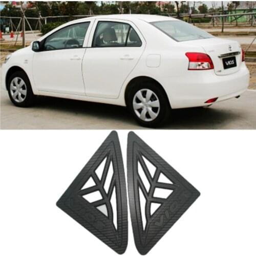 1 Pair Exterior Rear Car Side Window Louvers Vent Cover for Toyota Vios 2008-2013 Trim Decoration ABS Accessories