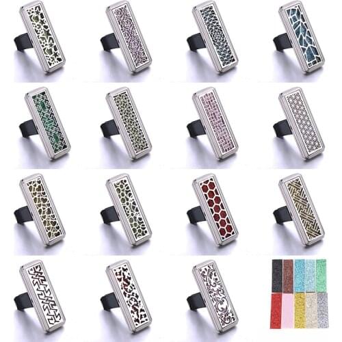 Wholesale Rectangle Aromatherapy Car Vent Clip Aroma Stainless Steel Essential Oil Perfume Diffuser Locket Air Freshener