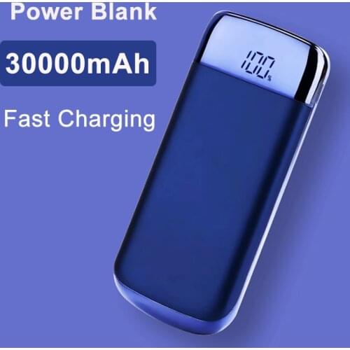Mobile power 30000mah external battery power bank 2 USB LED lights portable mobile phone charger For iphone 6 6s universal