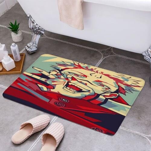 Jujutsu Kaisen Sukuna Anti-slip Doormat Vacuuming Water Absorbing Kitchen Bedroon Bath Floor Mats Home Entrance Home Decora