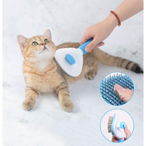 Dog Hair Removal Comb Pet Cat Massage Comb Grooming Tool Automatic Brush Hair Remover Comb for Dogs Removes Trimming Supplies