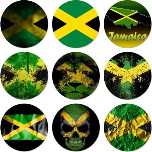 Retro Jamaica National Flag Pattern Rubber Badge Brooch Pin Accessories For Clothes Backpack Decoration gift 58mm