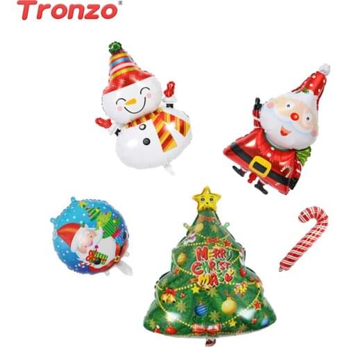Tronzo Christmas Balloons Christmas decorations for home Santa Claus/Snowman Foil Balloon 12inch Latex Balloon Party Favor Kids