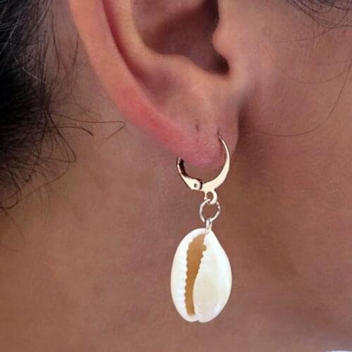 Fashion boho Puka Natural Shell Earrings ZA Statement Drop Dangle Earrings for Women Party Gifts Irregular Jewelry Wholesale