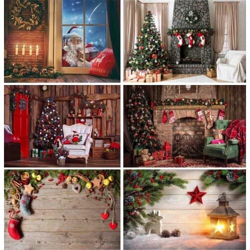 SHENGYONGBAO Art Fabric Christmas Day Photography Backdrops Prop Christmas Tree Festival Theme Photo Studio Background NY2-01