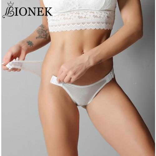 BIONEK Sexy Mesh Panties For Women Underwear Fashion Panty Lingerie Adjustment Buckle Briefs Low-Rise Panties Female Underwear