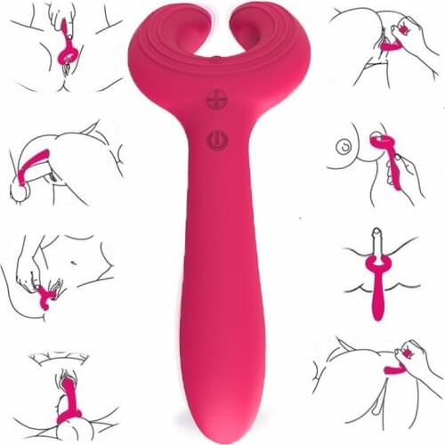3 Motors Dildo Vibrator G-Spot Rabbit Waterproof Rechargeable Adult Sex Toys Silicone Clitoris Vagina Penis Stimulator Massager