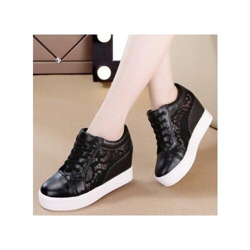 2019Hot Fashion Wedge Women Footwear Height Increasing women Shoes Womens casual shoes Sneakers white/black shoes women