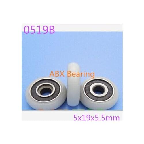 0519B 605-2RS 605 Nylon wheel hanging / ball bearing with pulley wheel for doors and windows 5*19*5.5 with M5 hole shower room