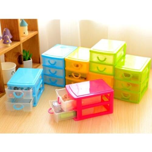 1PC Plastic desktop storage box semi transparent drawer type household finishing box cosmetics sundries box LF 018