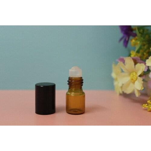 10pcs/lot 2ML empty roll on bottle glass essential oil bottles with glass roller for sample perfume travel portable container