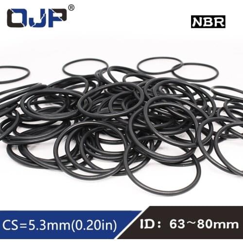 10PCS/lot Rubber Ring NBR Sealing O-Ring Nitrile CS5.3mm ID63/65/67/69/70/71/73/75/77.5/80mm Seal resistance Wear Gasket Washer
