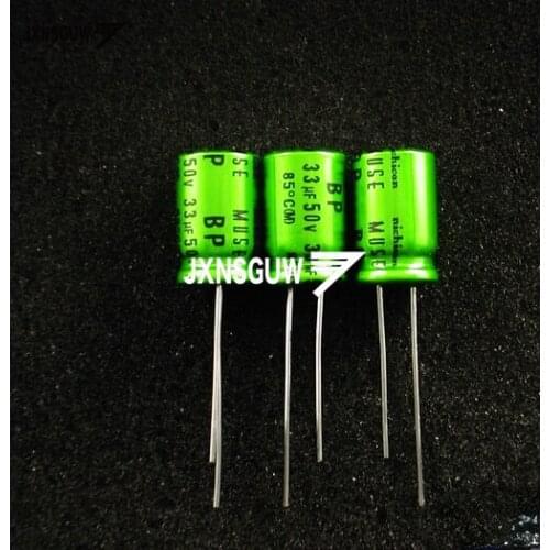 10PCS UES1H330MPM NICHICON MUSE BP 50V33UF 10X16MM Green Non Polar 33uF/50V Audio Electrolytic Capacitor ES 33uF 50V