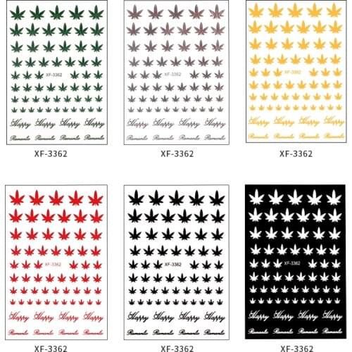 2 Colors Colorful Leaf Nail Stickers Gothic Style Retro Creative Decoration DIY Design 6 PCS/Set Nail Patch Manicure Tools