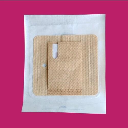 2pcs 9.5*9cm multifunctional needle fixation aseptic bedsore pressure ulcer wound foam dressing old man breathable silicone hole