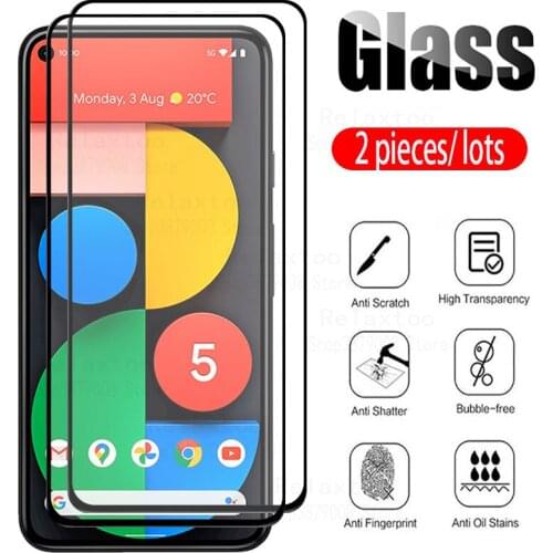 2PCS Full Cover Tempered Glass For Google Pixel 5 screen Cover Screen proof Protector Film For Google Pixel 5 Gogle Pixel5 9H