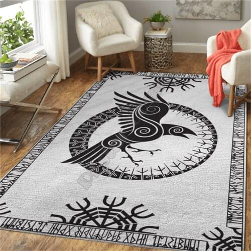 Viking Eagle 3D All Over Printed Rug Mat Rugs Anti-slip Large Rug Carpet Home Decoration 08