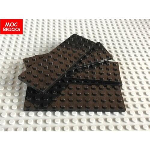 50pcs/lot MOC Bricks Black plate 4X12 fit with 3029 Educational Building Blocks Modle Action Figure DIY Toys Children best gifts