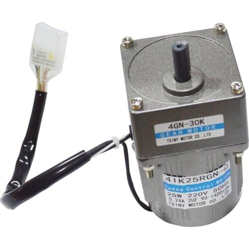 AC25-4GN AC Gear Motor With Controller 110V/220V 25W 7.5-450Rpm High Torque AC Gear Motor With Controller With 5GN Gearbox Set