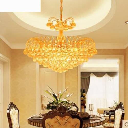 Atmospheric crystal lamps round living room lamp LED ceiling led dining room lamp lighting European crystal lamp remote control