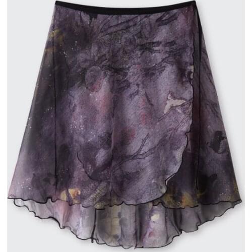 Fairy Ballet Dance Skirt For Adult Performance Costume Ballet Tutu Practice Wear Wrap Skirts Printing Ballerina Outfits JL2213