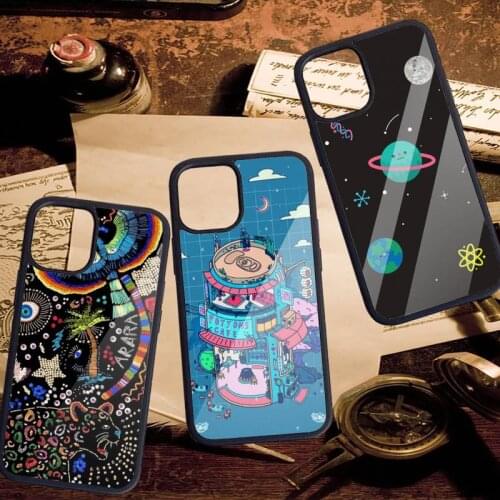 Cartoon astronaut Phone Case PC for iPhone 11 12 pro XS MAX 8 7 6 6S Plus X 5S SE 2020 XR