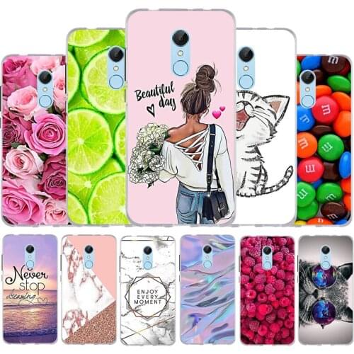 For Xiaomi Redmi 5 Case on Phone Case Redmi 5 Plus Silicone Case For Xiomi Redmi 5 plus 5 Redmi5 Cover Flower Cat Anime Bumper