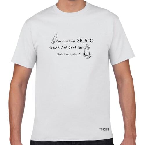 TARCHIA 2021New Health Goodluck Summer T-shirt Cotton Oversized Tops Tees Men Short Sleeve Boy Casual Homme Tshirt T Shirt Plus